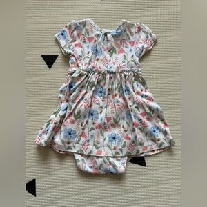 Carters|Baby Girl Boho Floral bodysuit Dress in white & blue,short sleeve•••6-9M